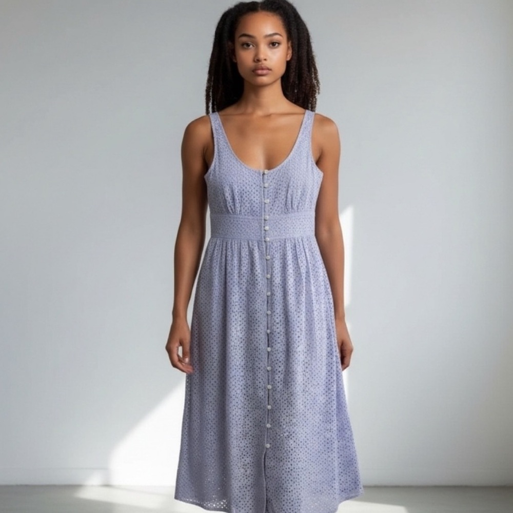 J. Crew eyelet midi dress Lavender Sleeveless‎ Dress16T